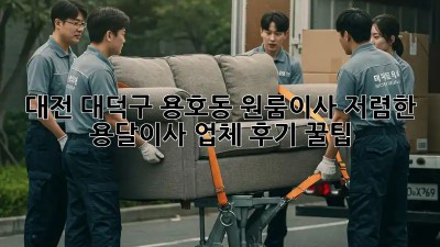 대전 대덕구 용호동 원룸이사? 저렴한 용달이사 업체 후기 꿀팁! 🤩